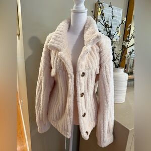 SHEIN Cream Teddy Jacket for Women